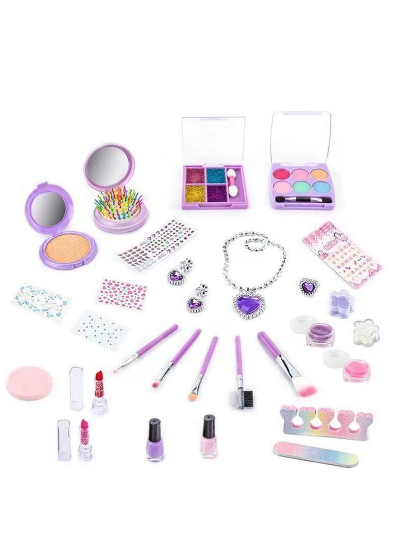 Unicorn Makeup Bag, Girl Children'S Set, Washable Non-Toxic Children'S Makeup Toys, Dress Up Games, Holiday Gifts, Suitable For 4 Years Old And Above - Image 2