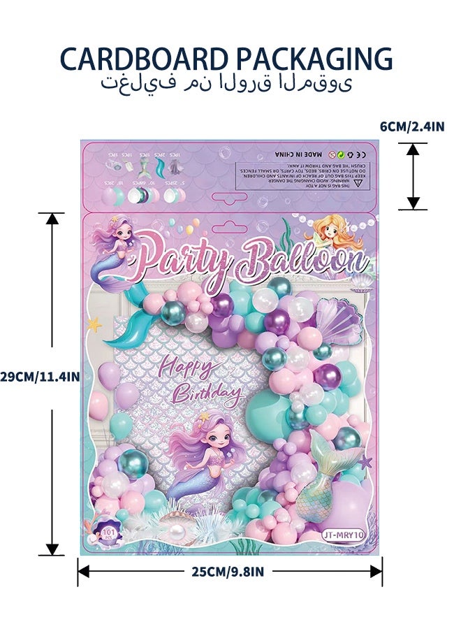 Mermaid-Themed Birthday Balloon Set for Girls' Party Decorations - Image 3