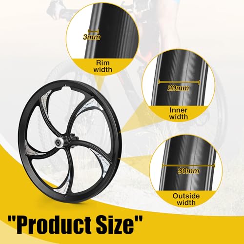 FOMAS Bike Wheel Set 20 inch 5 Spokes Magnesium Alloy 1-piece Bicycle Rim Suitable for Single / 6-11 Speed Disc Brake Quick Release for Kids Bike Mountain Bike Cruiser Bike - Image 3