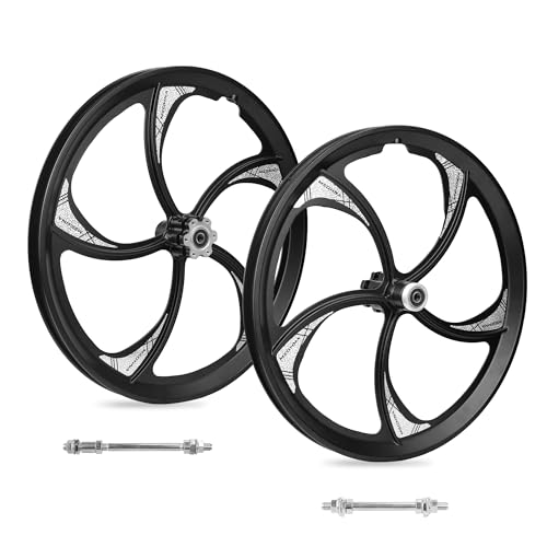 FOMAS Bike Wheel Set 20 inch 5 Spokes Magnesium Alloy 1-piece Bicycle Rim Suitable for Single / 6-11 Speed Disc Brake Quick Release for Kids Bike Mountain Bike Cruiser Bike - Image 1