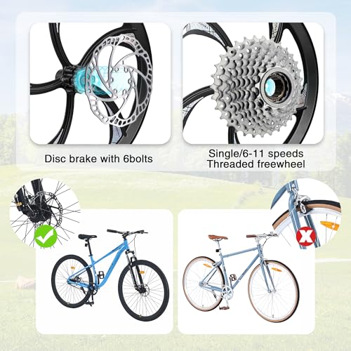 FOMAS Bike Wheel Set 20 inch 5 Spokes Magnesium Alloy 1-piece Bicycle Rim Suitable for Single / 6-11 Speed Disc Brake Quick Release for Kids Bike Mountain Bike Cruiser Bike - Image 5