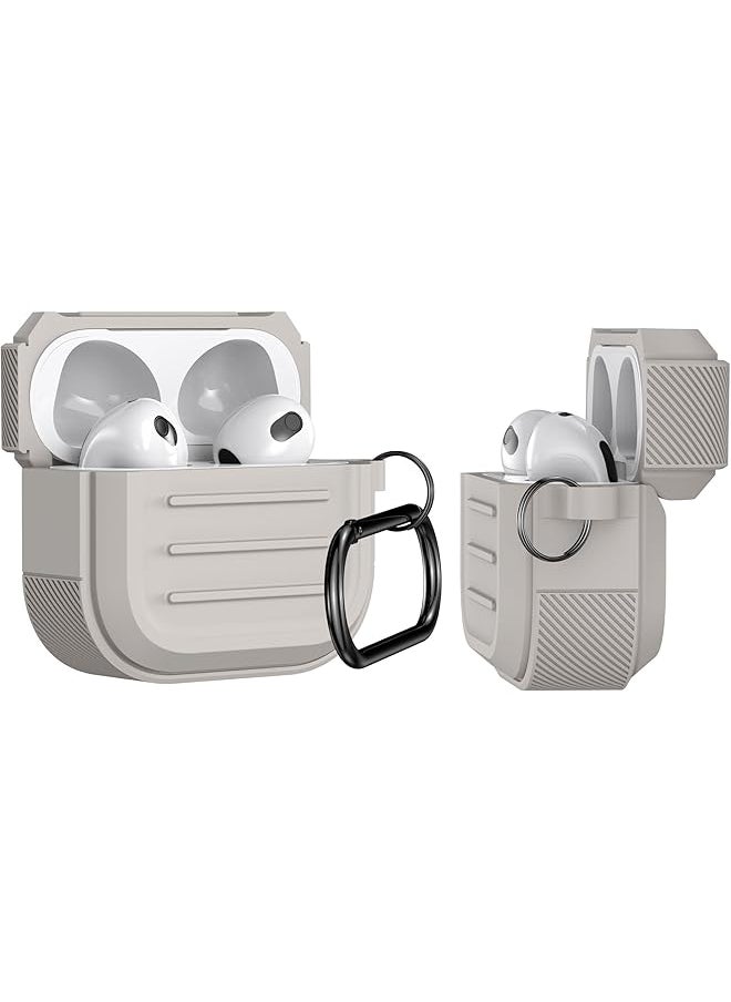erorex - Silicone Case For Airpods 3 Carabiner Included Fashionable Business Case Casual Silicone Cover Durable Silicone Case Silicone Case Cover For Ipod 3 Earbuds Wireless Charging Case - Image 1