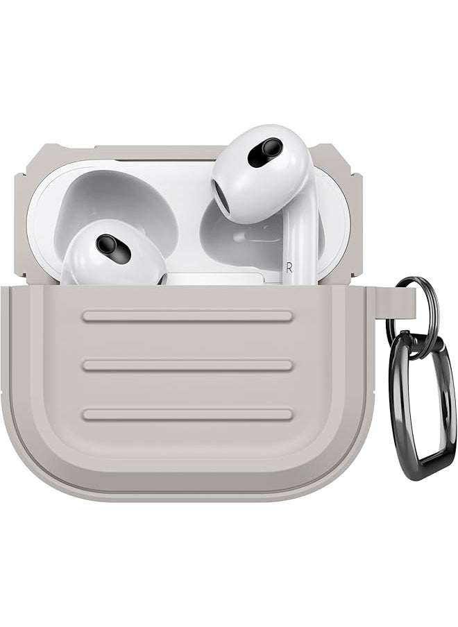 erorex - Silicone Case For Airpods 3 Carabiner Included Fashionable Business Case Casual Silicone Cover Durable Silicone Case Silicone Case Cover For Ipod 3 Earbuds Wireless Charging Case - Image 1
