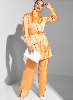 Namshi x Modanisa Belted Button Sleeve Tunic  - Image 4