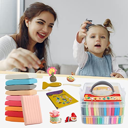 Aestd-ST Polymer Clay 50 Colors, Modeling Clay for Kids DIY Starter Kits, Oven Baked Model Clay, Non-Sticky Molding Clay with Sculpting Tools, Gift for Children and Artists (50 Colors) - Image 5