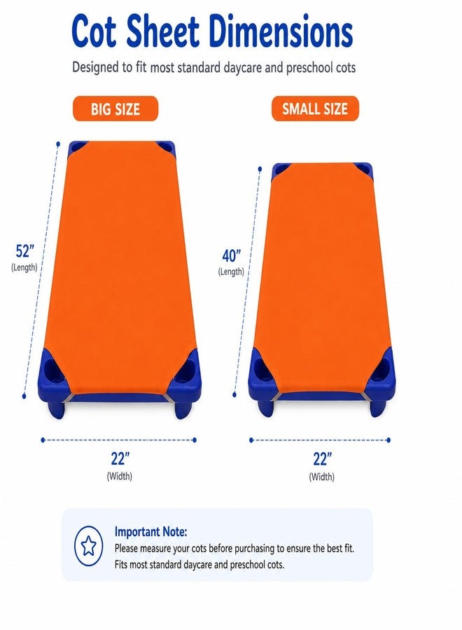 SHEETS STARGAZER Cot Sheets for Toddler and Preschool - Daycare/Pre-School Cot Sheet - Corner Elastic Loops - Cot Bed Fitted Sheet - Poly Cotton Surface Pack of 6 (22" X 40) - Daycare Sheets 22 X 40 Inch Tango - Image 2