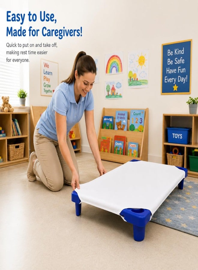 SHEETS STARGAZER Cot Sheets for Toddler and Preschool - Daycare/Pre-School Cot Sheet - Corner Elastic Loops - Cot Bed Fitted Sheet - Poly Cotton Surface Pack of 6 (22" X 40) - Daycare Sheets 22 X 40 Inch Tango - Image 4