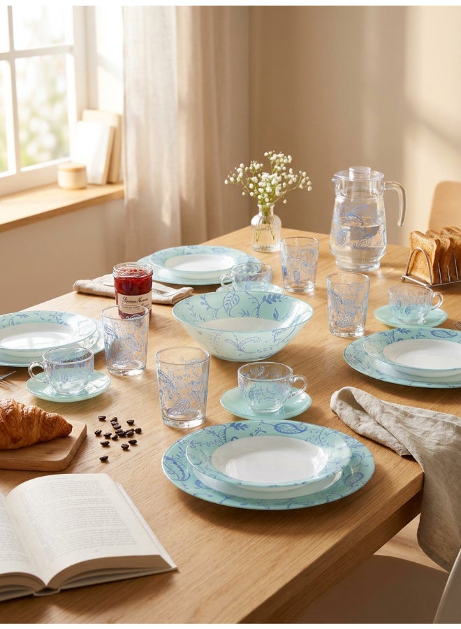 Luminarc طقم عشاء لوميبارك سيمبلي غارنيت 46 قطعة يتضمن 6 أطباق عشاء 26 سم، 6 أطباق شوربة 20 سم، 6 أطباق حلوى 20.5 سم، 6 سلطانيات 12 سم، 1 وعاء سلطة 27 سم، 1 طبق بيضاوي 33 سم، 6 أكواب 22 مل، 6 صحون 14 سم، 6 أكواب 27 مل، إبريق سعة 1.6 لتر مع غطاء، زجاج مقسى عالي الجودة، مقاوم للكسر، آمن للاستخدام في الميكروويف. - Image 3
