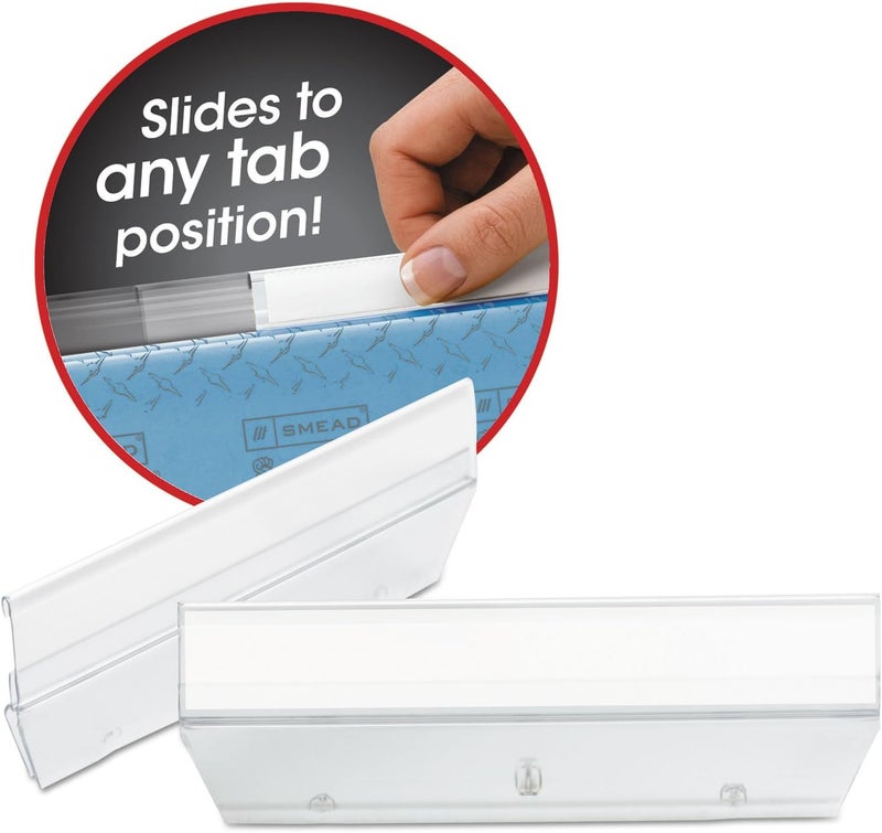 Smead Easy Slide Tab, 1/3-Cut, Clear - 18 Tabs per Pack - Image 1