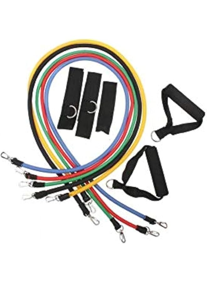 11pcs Latex Resistance Bands Fitness Exercise Tube Rope Set Yoga ABS P90X Workout