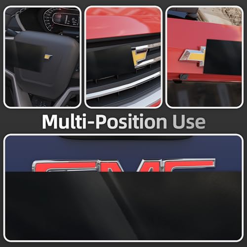 Arespark 6 PCS Emblem Wrap Kit Compatible with Bowtie Logo Wrap Car Stickers, 11.8'' x 4.3'' Cut-Your-Own Emblem Overlay DIY Decals for Chevy, Gloss Black with Tool Kits - Image 4