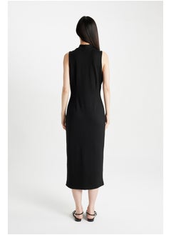 DeFacto Woman Bodycon Mock Neck Short Sleeve Knitted Dress  - Image 3