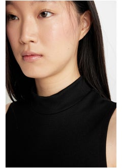 DeFacto Woman Bodycon Mock Neck Short Sleeve Knitted Dress  - Image 2
