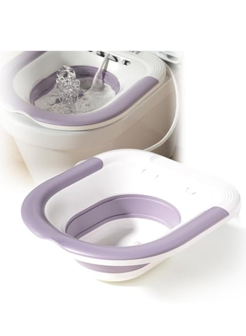 Hihonor Sitz Bath Sitz Baths for Toilet Foldable Sitz Basin with Flusher Steam Seat Bidet Large Capacity Bidet Bowl for Hemorrhoids Pregnant Women and Elderly Fits All Toilet Seat Toilets - Image 1