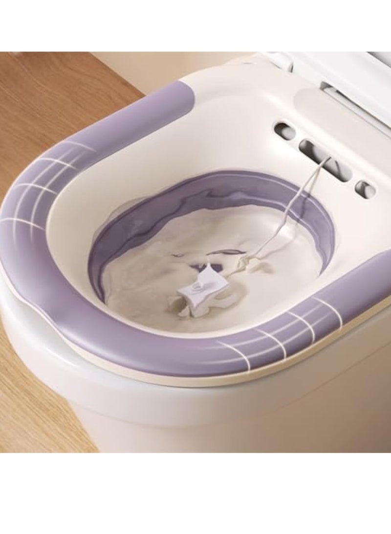 Hihonor Sitz Bath Sitz Baths for Toilet Foldable Sitz Basin with Flusher Steam Seat Bidet Large Capacity Bidet Bowl for Hemorrhoids Pregnant Women and Elderly Fits All Toilet Seat Toilets - Image 3