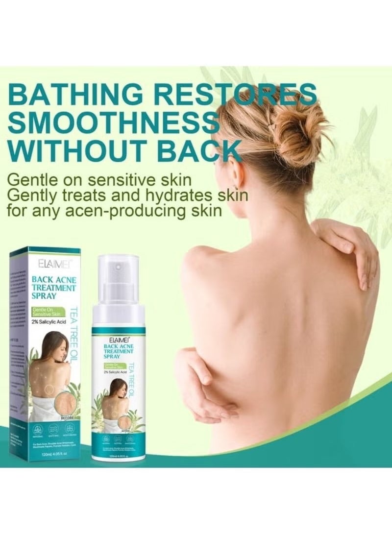 Elaimei Back Acne Treatment Spray, Anti Back Acne with 2% Salicylic Acid, Acne Treatment for Back and Body Acne,Soothing and Moisturizing Spray 120ml  - Image 3