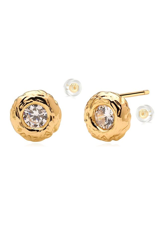 Mevecco - Women Earrings Gold Stud 14K Gold Filled Small Simple Handmade Hypoallergenic Everyday Jewelry - Image 1