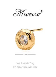 Mevecco Women Earrings Gold Stud 14K Gold Filled Small Simple Handmade Hypoallergenic Everyday Jewelry  - Image 4