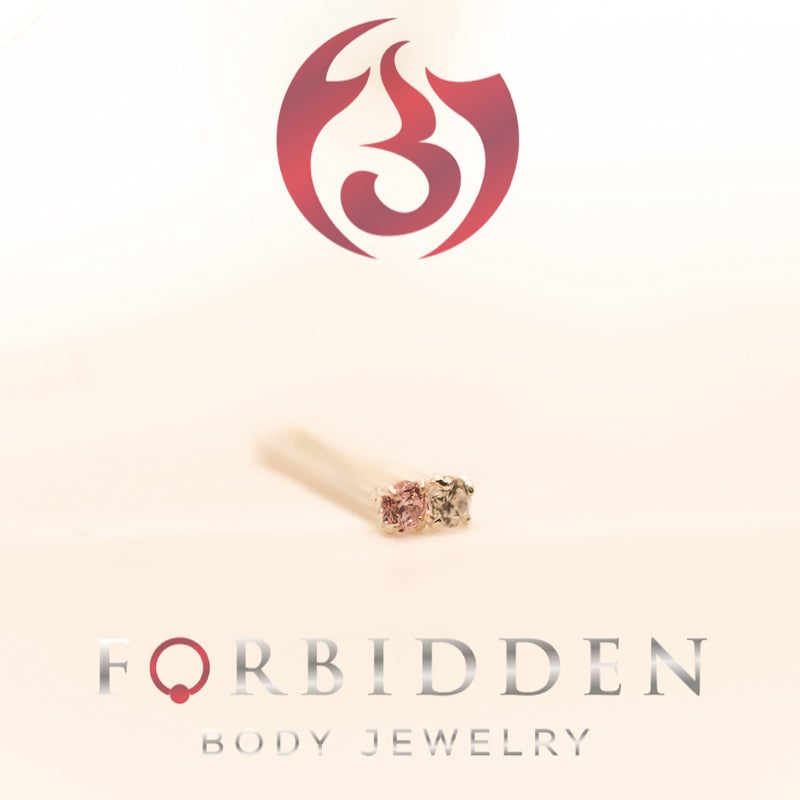 Forbidden Body Jewelry Nose Rings Sterling Silver CZ Simulated Diamond Bone Studs, 1.5mm Crystal 22g Clear Pair - Image 4