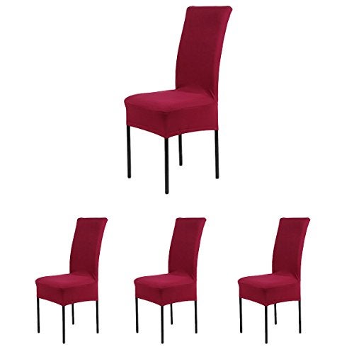 SoulFeel SoulFeel 4 x Removable Short Stretch Spandex Dining Chair Slipcovers Protector, Super Fit Banquet Chair Seat Cover for  - Image 2