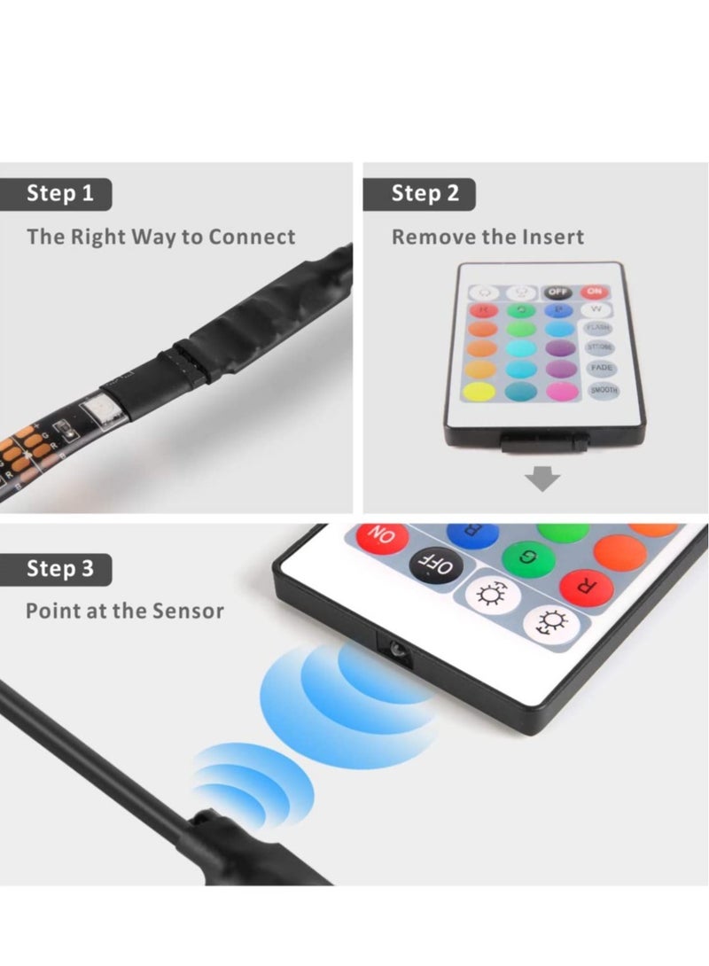 ELTRAZONE شريط إضاءة LED، شريط إضاءة بايشن 16 لون متغير مقاوم للماء مع جهاز تحكم عن بعد، لتزيين التلفاز/غرفة النوم/المنزل/الحفلات/البار وفي الهواء الطلق، 5050 RGB (2م) - Image 4