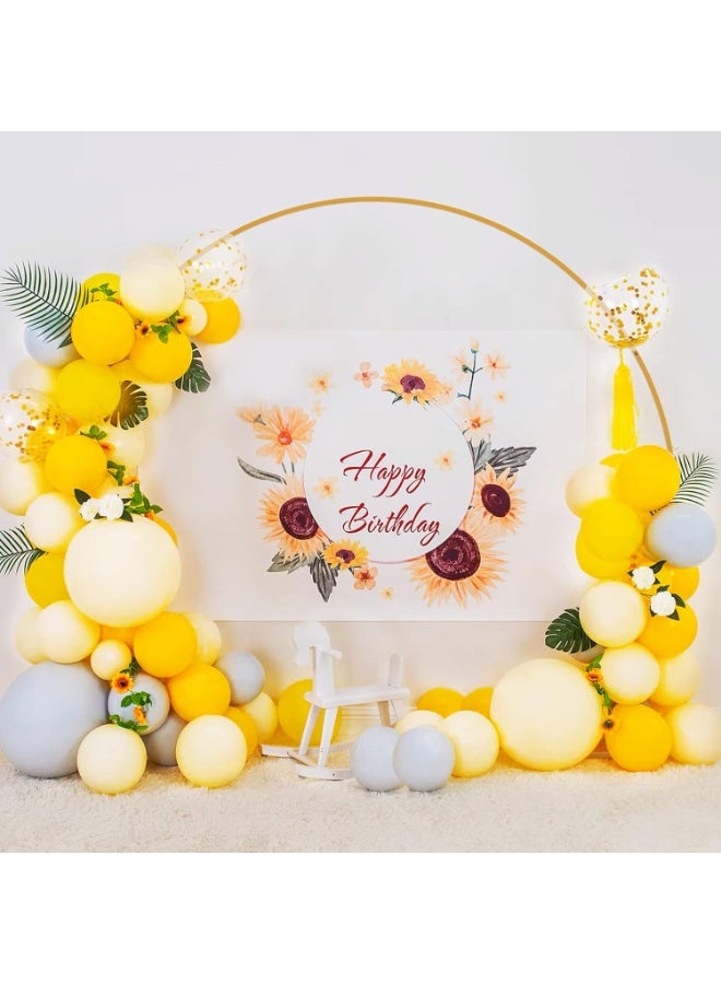 RATSAW 8 FT Round Backdrop Stand Metal Circle Balloon Arch Frame with Base Arch Backdrop Wedding Arches for for Party, Wedding Archs for Ceremony Baby Shower Decoration (Gold) - Image 2