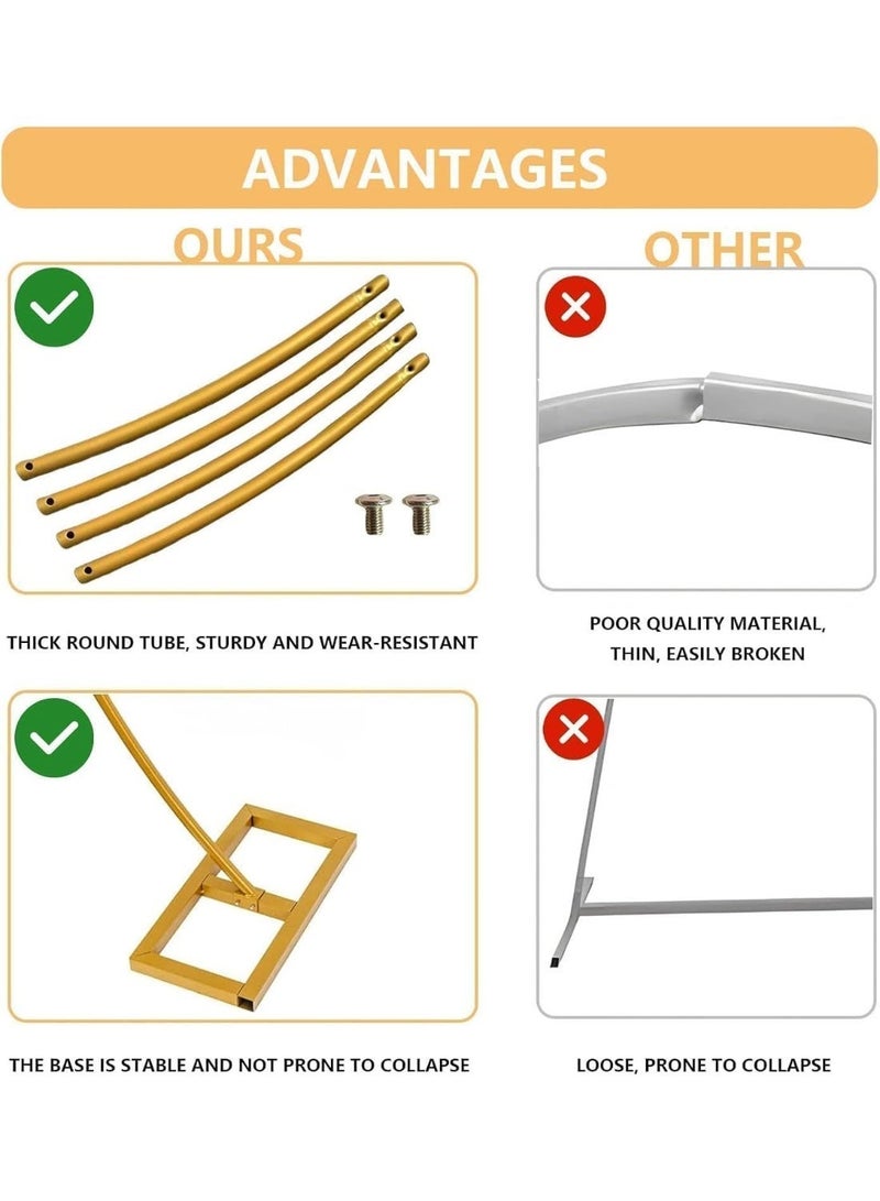 RATSAW 8 FT Round Backdrop Stand Metal Circle Balloon Arch Frame with Base Arch Backdrop Wedding Arches for for Party, Wedding Archs for Ceremony Baby Shower Decoration (Gold) - Image 4