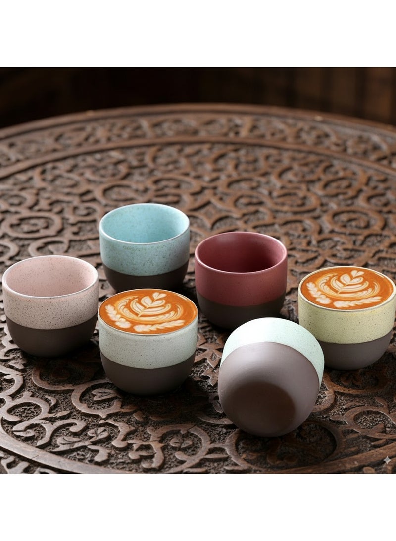 Coarse pottery coffee mug, handmade, Arabica coffee cup, Tea cup, 120ml, 1pc - Image 1