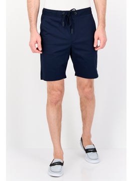 DeFacto Men Solid Chino Shorts, Navy  - Image 1