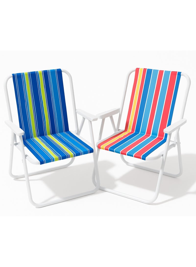 Earss 2-Piece Portable Folding Chairs – Lightweight Outdoor Camping Beach Chairs – Foldable Backpack Style for Hiking, Garden, Travel, Picnic & BBQ - Image 1