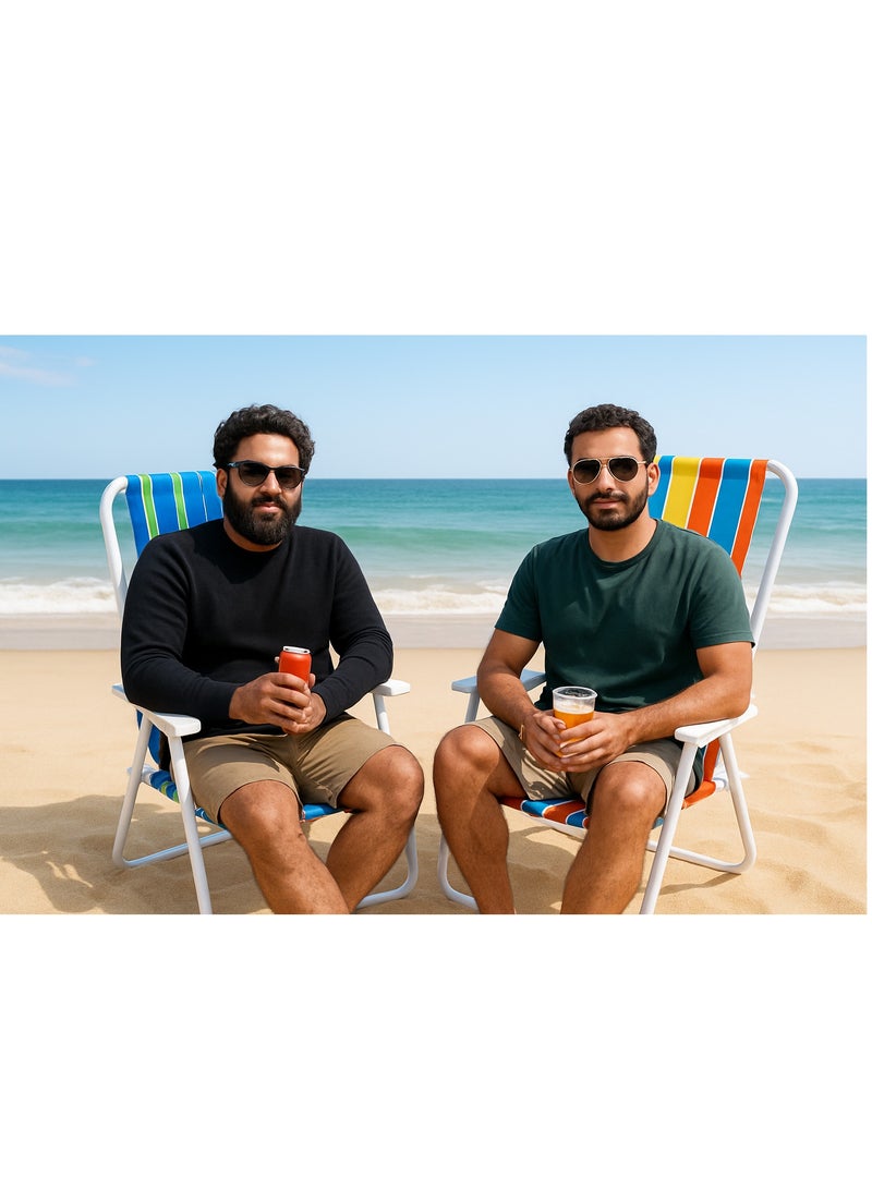 Earss 2-Piece Portable Folding Chairs – Lightweight Outdoor Camping Beach Chairs – Foldable Backpack Style for Hiking, Garden, Travel, Picnic & BBQ - Image 3