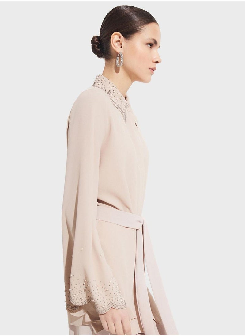 جون طقم قميص وبنطلون بحزام مزخرف - Image 2