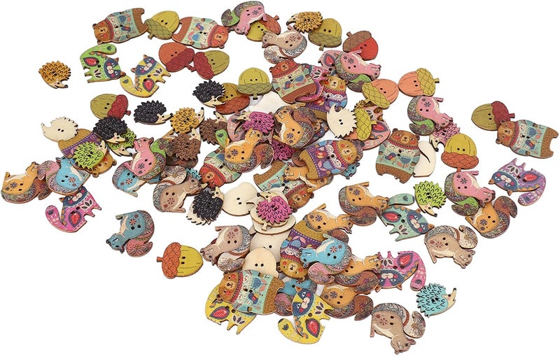 RiToEasysports Wooden Buttons, Lightweight Cute Animal Craft Buttons, Sewing Accessories for DIY Projects Kids Crafts Home Decor Sewing Projects - Image 3