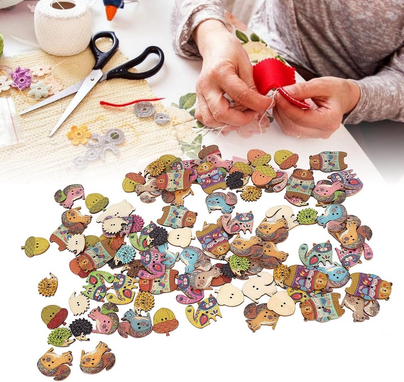 RiToEasysports Wooden Buttons, Lightweight Cute Animal Craft Buttons, Sewing Accessories for DIY Projects Kids Crafts Home Decor Sewing Projects - Image 4