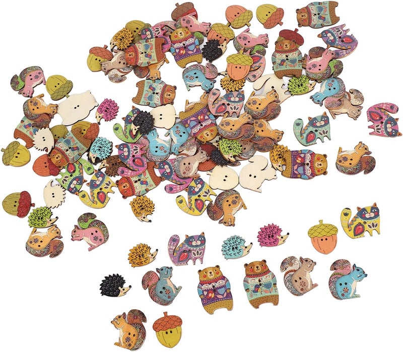 RiToEasysports Wooden Buttons, Lightweight Cute Animal Craft Buttons, Sewing Accessories for DIY Projects Kids Crafts Home Decor Sewing Projects - Image 5