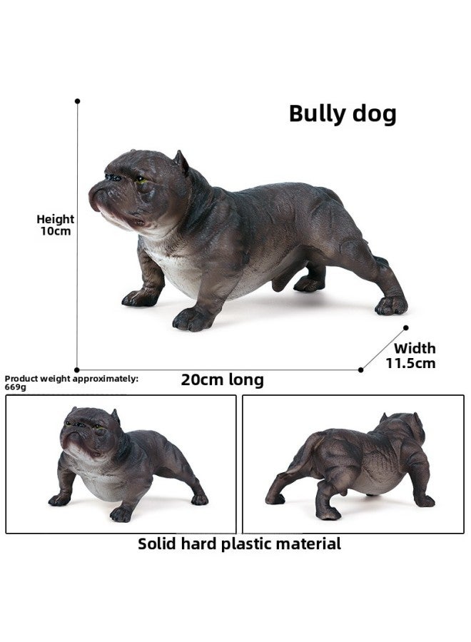 Children's Solid Simulation Wild Animal Model Bulldog Doberman Husky Chai Dog Pet Dog Toy-Color:M-1191 Large Gray Bully Dog 【0.669kg】】 - Image 1