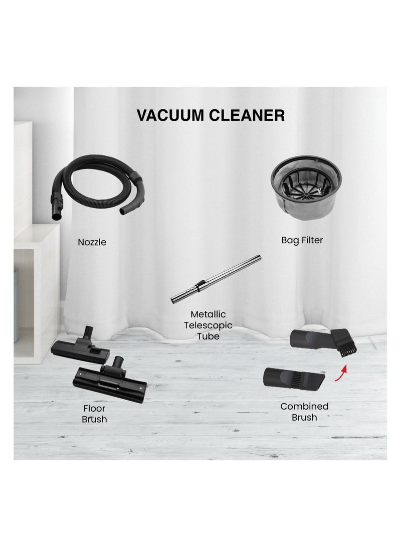 STAR TRACK Vacuum Cleaner, Power, 7m Cable, Telescopic Tube, 100% Copper Motor 21 L 2200 W ST-V21G-2200K Black - Image 3