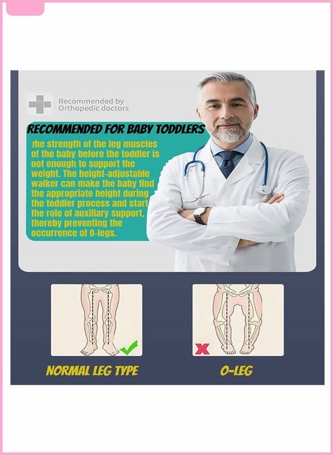 حصريا مشاية أطفال قابلة للطي ومتعددة الوظائف، مشاية أطفال قابلة للطي للأولاد والبنات، مشاية أطفال 3 في 1 لتعليم الأطفال - يمكن الجلوس عليها أو المشي خلفها، سرعة قابلة للتعديل، عجلات خلفية، مصد أمان، مقعد قابل للفصل (رمادي) - Image 5
