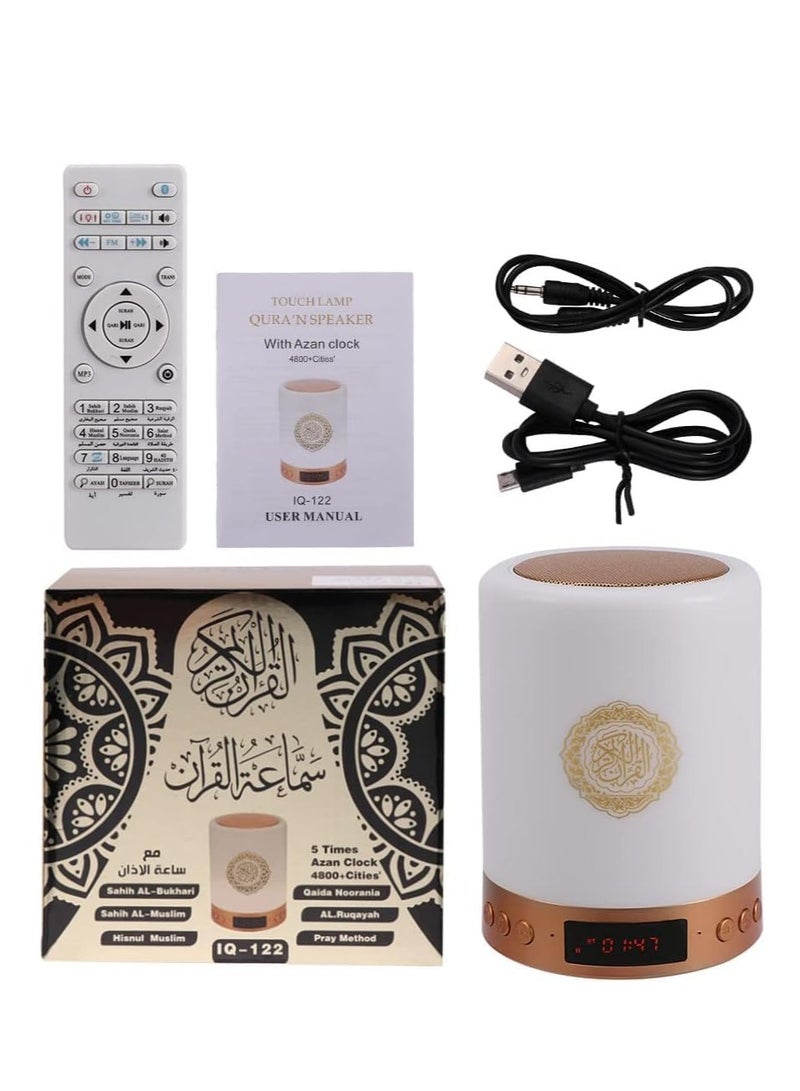 ELTRAZONE Quran Speaker Lamp with Remote,Portable LED Touch Night Light Rechargeable Bluetooth Speaker, MP3, FM Radio,Full Quran Recitations in Many Languages Including English,Urdu - Image 3