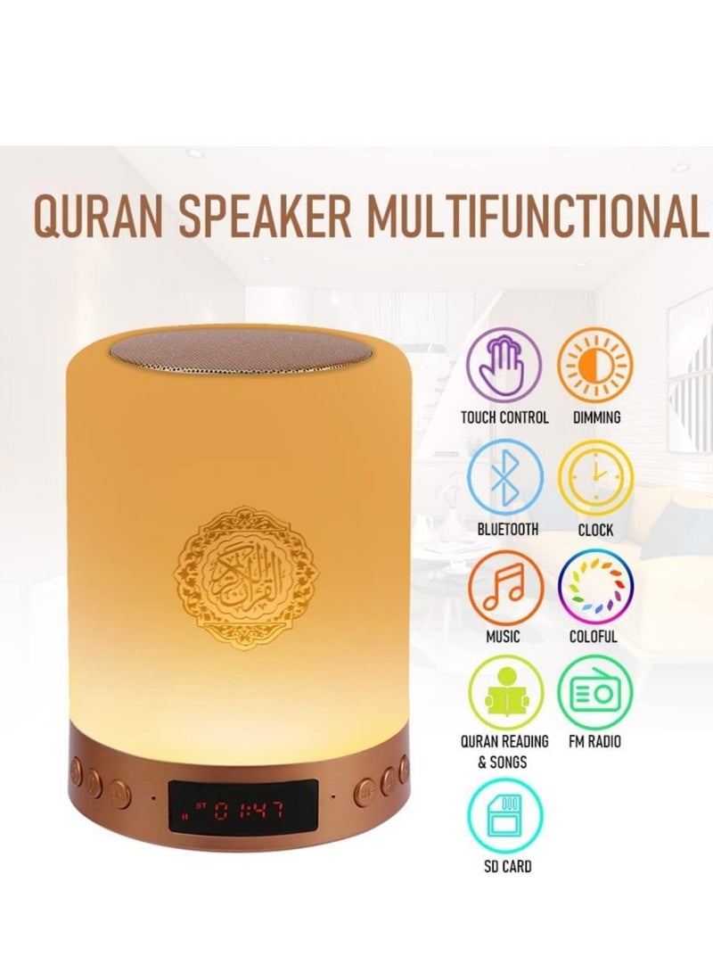 ELTRAZONE Quran Speaker Lamp with Remote,Portable LED Touch Night Light Rechargeable Bluetooth Speaker, MP3, FM Radio,Full Quran Recitations in Many Languages Including English,Urdu - Image 4