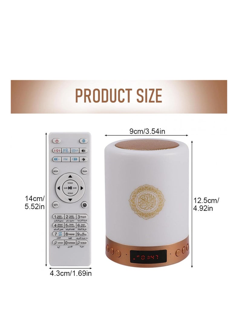 ELTRAZONE Quran Speaker Lamp with Remote,Portable LED Touch Night Light Rechargeable Bluetooth Speaker, MP3, FM Radio,Full Quran Recitations in Many Languages Including English,Urdu - Image 2