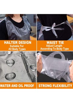 SYOSI Apron 100 Pcs Disposable Apron Disposable Kitchen Apron Plastic Aprons Polythene Aprons Water and Stain Resistant Material  - Image 5
