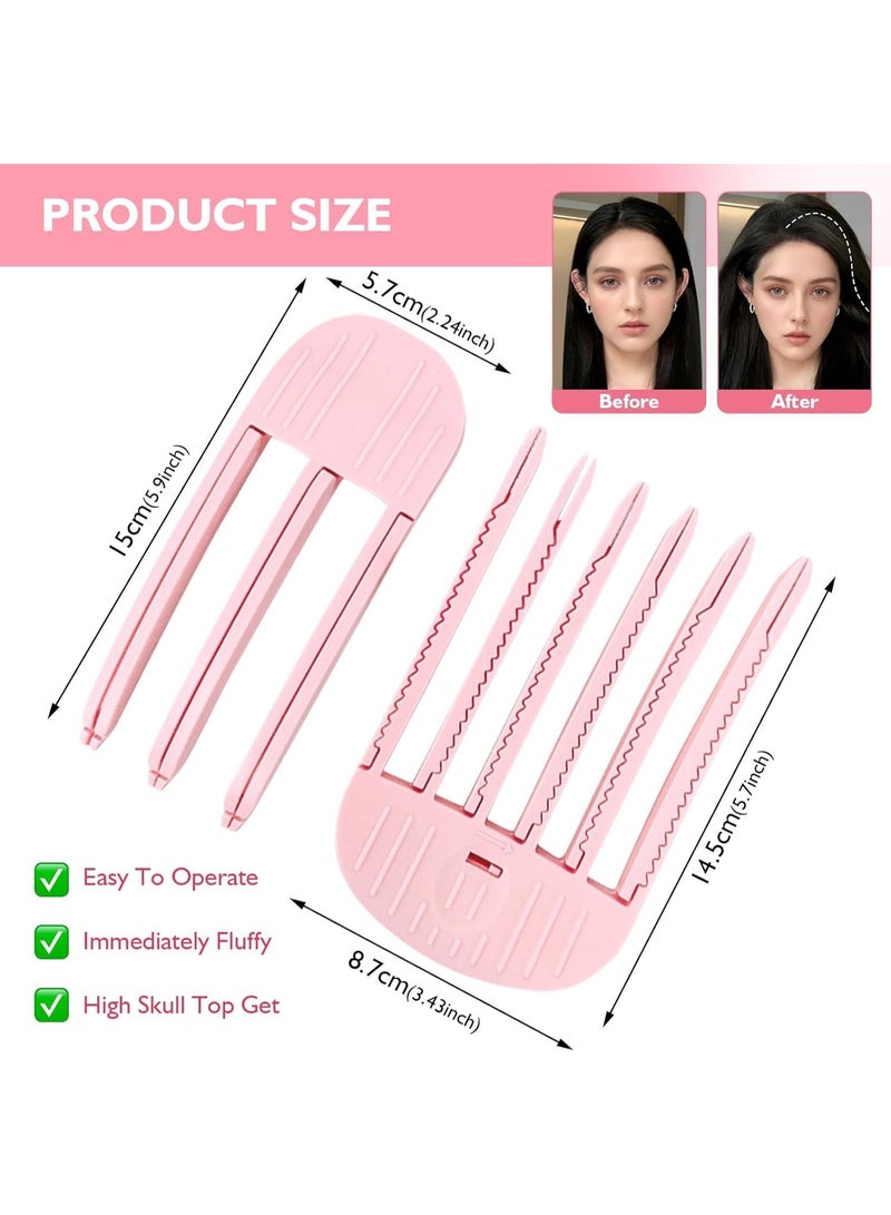 HZYH Wind Shaping Styling Comb, Fluffy Bangs Volume Hair Comb, Quick Hair Styling Hair Volume Clips For Women And Men, No-Trace Hair Root Lifting Clips For A Natural Voluminous Look (Pink  Blue) - Image 4