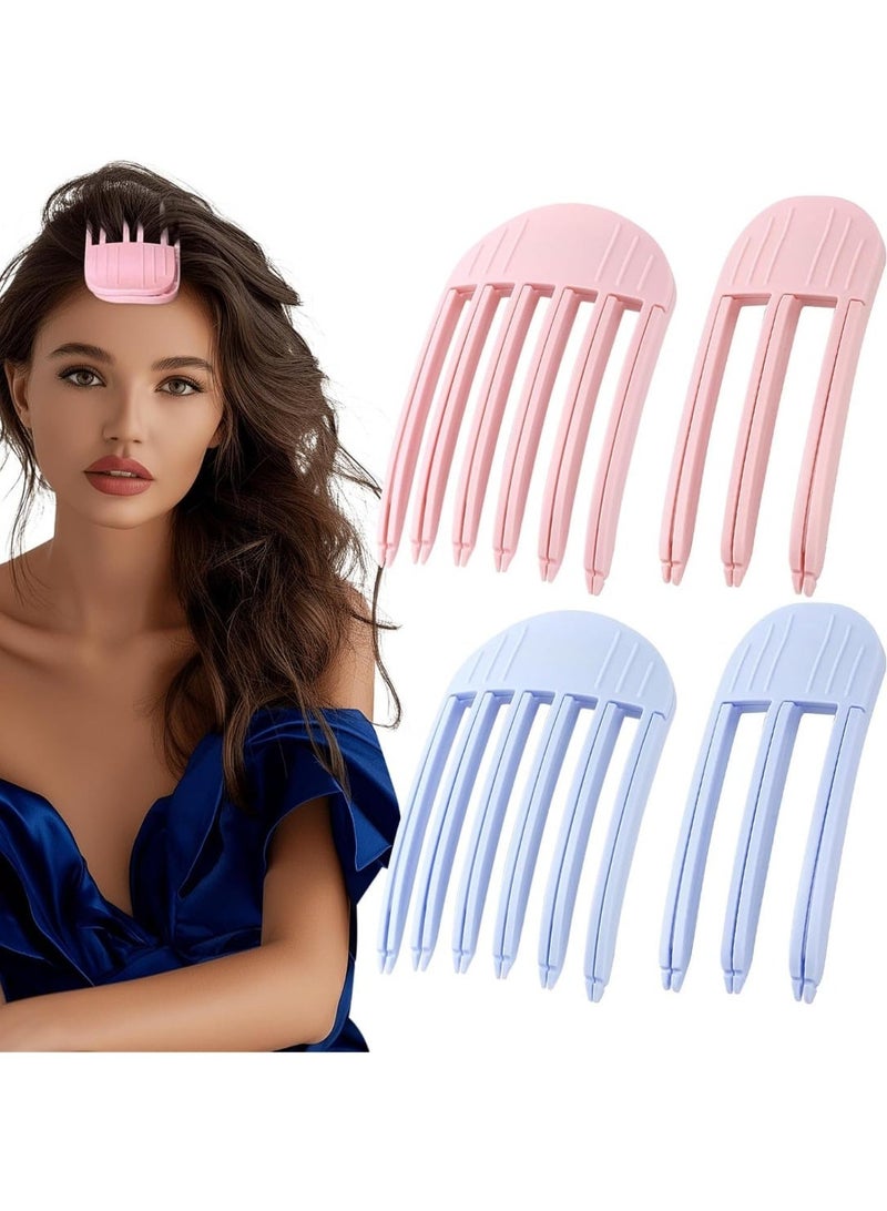 HZYH Wind Shaping Styling Comb, Fluffy Bangs Volume Hair Comb, Quick Hair Styling Hair Volume Clips For Women And Men, No-Trace Hair Root Lifting Clips For A Natural Voluminous Look (Pink  Blue) - Image 1