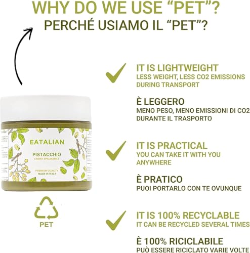 AMZ BETTER EATALIAN by AMZ BETTER Pistachio Cream, 7oz/200 gr, Spreadable Pistachio Paste, Sweet and Unique Taste, Ideal on Bread, for Cakes, Dessert, Ice Cream, Excellent for Dubai Chocolate, Made in Italy - Image 5