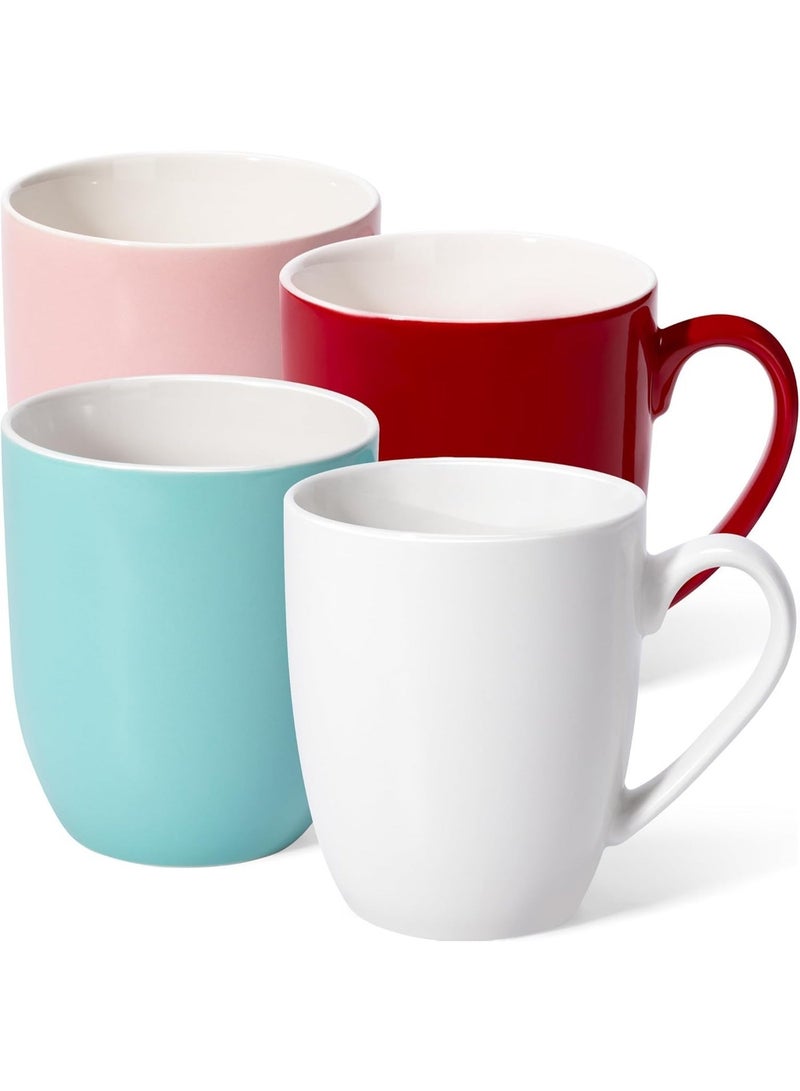 Large 16oz Coffee Mug Set of 4 Multi-Colored Ceramic Cups/Tea Mugs - Gift Idea for Women and Men - Housewarming and Home Office Gifts - Multi-Colored - 4 Pieces - Image 1