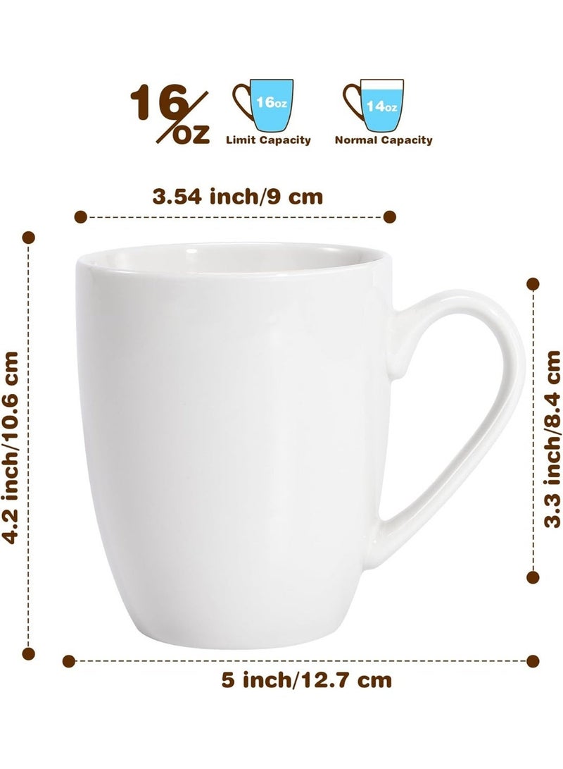Large 16oz Coffee Mug Set of 4 Multi-Colored Ceramic Cups/Tea Mugs - Gift Idea for Women and Men - Housewarming and Home Office Gifts - Multi-Colored - 4 Pieces - Image 5