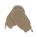 TTYBG Natural Vegetable Fiber Dual Sided Exfoliating Hemp Flax Ramie Glove Hand Mitt Mitten Shaped Back and Body Shower Bath Scrubber Brown, Remove Dead Skin Machine Washable, Pack of 2 - Image 2