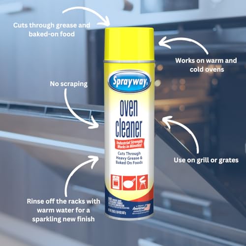 Sprayway سبراي واي منظف الفرن والشواية الثقيل، يزيل الزيت والشحوم، 20 أونصة، 1.25 رطل (عبوة من 1)، 20 أونصة سائلة (SW824R) - Image 4