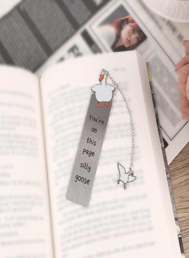 Penitue Silly Goose Bookmark, Funny & Cute Zinc Alloy Bookmark Book Perfect Reading Accessory for Women Men Kids Teens & Book Lovers Ideal Gifts for Reading Clubs (Silver) - Image 3